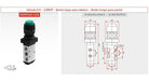 Valvula Neumatica 5/2 Manual Boton Ideal Tablero, 1/8 Bsp 1