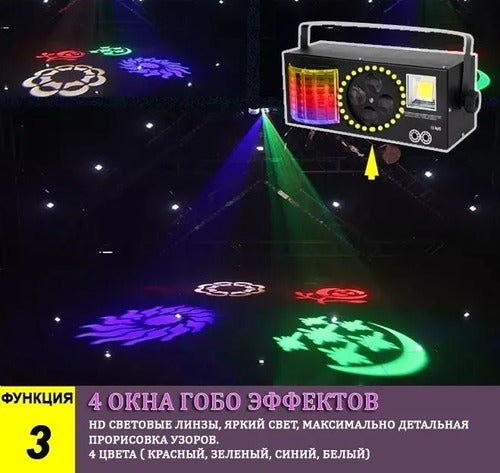 4 Em 1 Luz Laser Estroboscópica Com Efeito Dmx512 Para 1