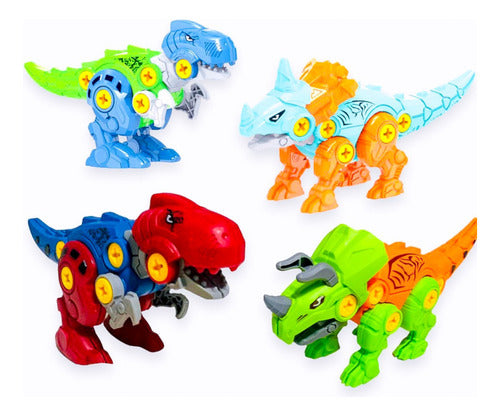 Kit 2 Dinossauro Brinquedo Monta E Desmonta Pedagógico 0