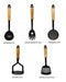 Set X 5 Utensilios De Nylon Mango De Madera Jovifel Teflón 1