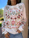 Embroidered Imported Women's Sweatshirt - Hindu Boho Folk Style with Floral Design 5