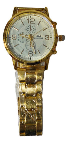 FW Gold Metallic Wrist Watches for Men - Set of 5 1