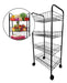 Organizer Vegetable Cart 4 Shelves with Wheels Black 0