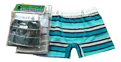 Antillitas Pack of 6 Striped Boys' Boxers with Elastic 0