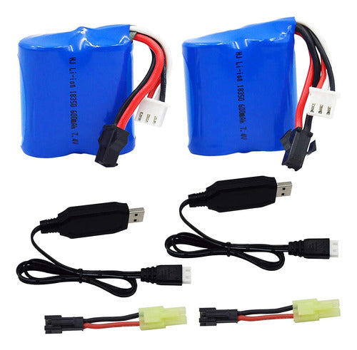 Blomiky Battery and USB Charger for H100 H102 H106 H108 7.4V 0