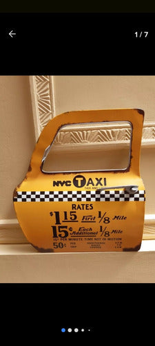 Cartel De Chapa Taxi 45 X 45 0