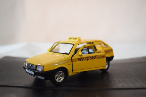 Lada Samara Taxi Amarillo Welly 1/38 C/caja 1