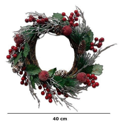 Christmas Wreath Decorated with Wicker, Flowers, and Pearls by Pettish Online 1