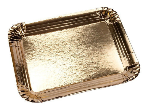 Embal Group Golden Cardboard Rectangular Plate 750 Grs (20*24cm) X 50u 1