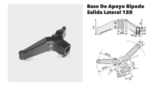 Piaz Base De Apoyo Bipode Ø 48.3 Con Salida 120° Plastico M16x2 1