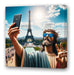 20x20cm Jesus Vacation Paris Cool Selfie God Canvas Print 0