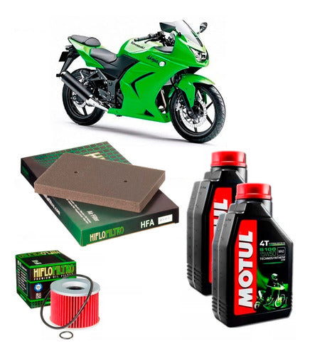 HIFLO Service Kit Oil + Filters for Kawasaki Ninja 250 0