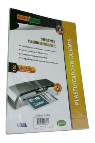 LAMA Master Cover Hot Laminating Pouch 225x305 A4 150mic X 20 0