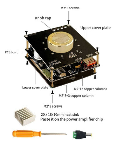 Placa Amplificadora De Potência Bluetooth Zk-f502h 5.1 50w 2 3