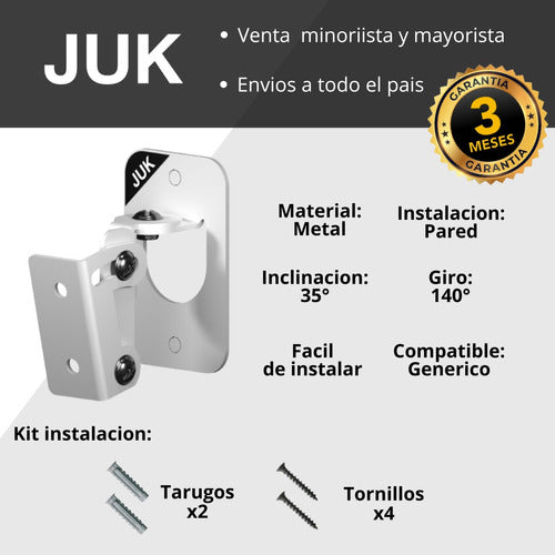 JUK Universal Wall Speaker Mounts X 2 Units - Metal 3