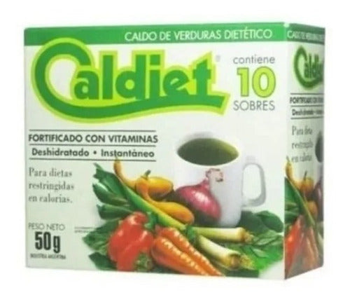 Caldiet Vegetable Broth Pack of 6 with Salt, 10 Envelopes Each 0