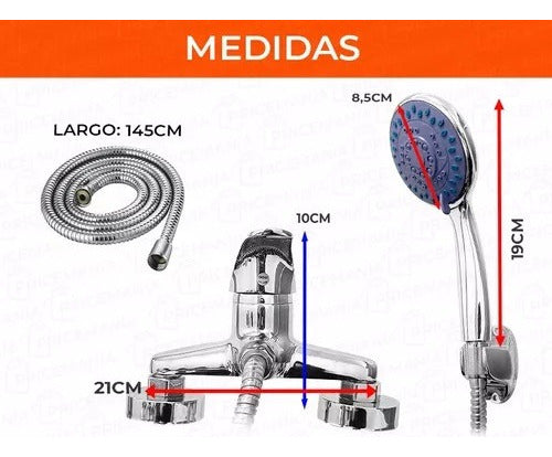 Deluxe Shower Mixer Faucet with Flexible Cable Shower Head 1