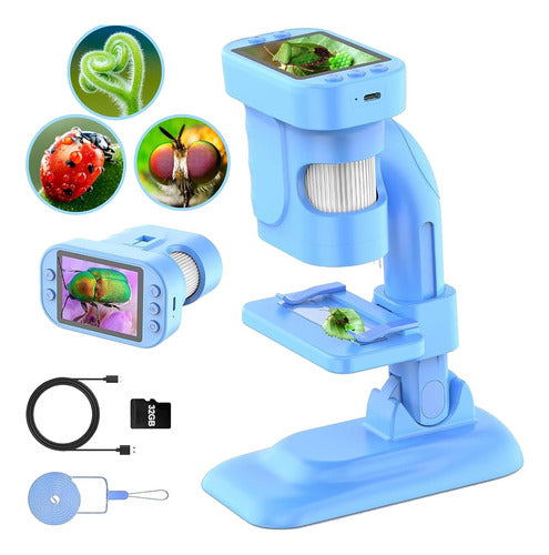 JPVERLY Digital Microscope for Kids 5-1, 300x Zoom, HD Screen 0