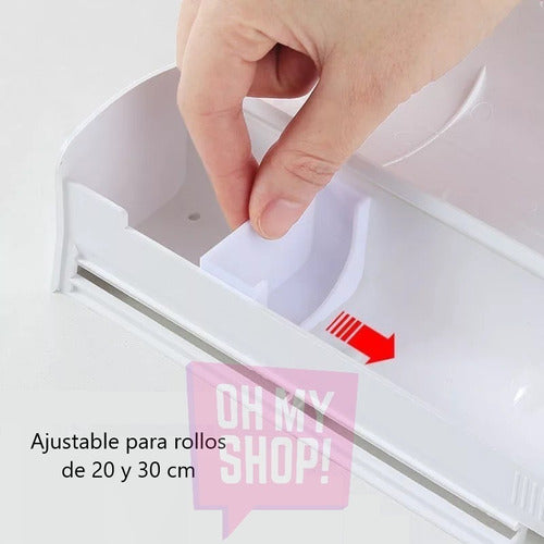 Porta Rollo Film Dispenser Rollo Cocina Con Corte Aluminio 7