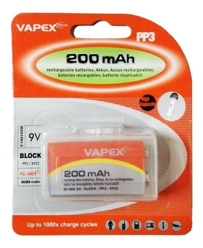 Batería Vapex 9v 200 Mah Recargable V005 1