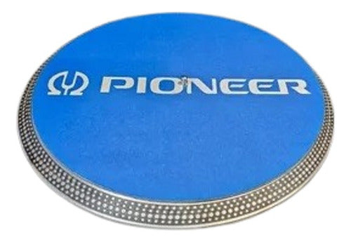 Pioneer Logo Omega Blanco Fondo Azul Paño Slipmat Espuma 0