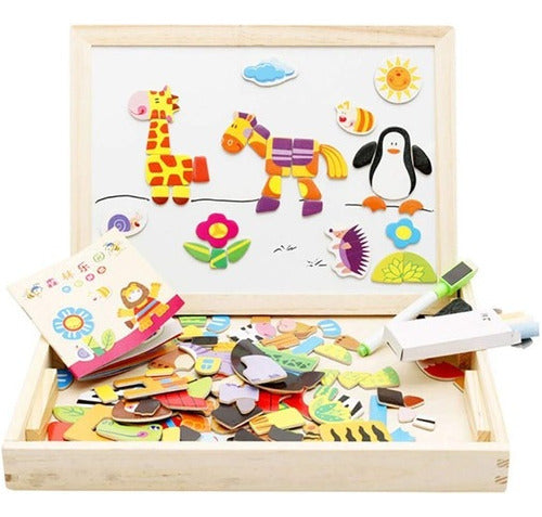 Pizarra Magnética, Juego Didáctico De Madera Para Niños 0