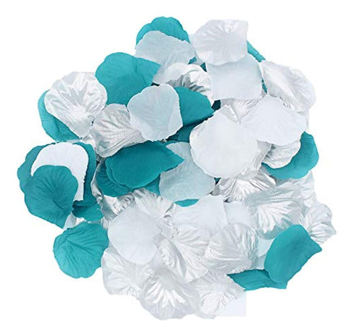 2ndtonone 900 Piezas Teal Silver White Silk Rose Petals Péta 0