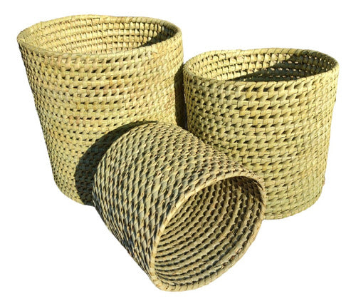 Handmade Caranday Palm Woven Plant Holder 25cm Diameter x 25cm Height 0