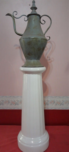 Columna Deco Cerámica Esmaltada Blanca 56 Cm 4