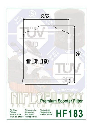 Filtro Aceite Hf183 Scooter Vespa Benelli - Trapote Racing 1