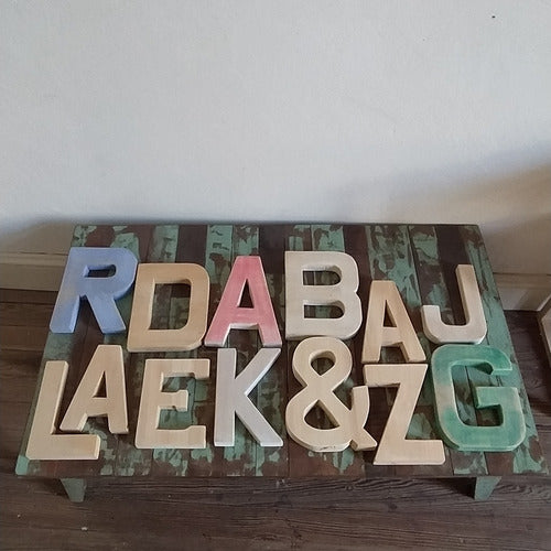 ECO ESPACIOS Solid Wood Letters 16cm Tall X 2.2cm Deep Standalone 3