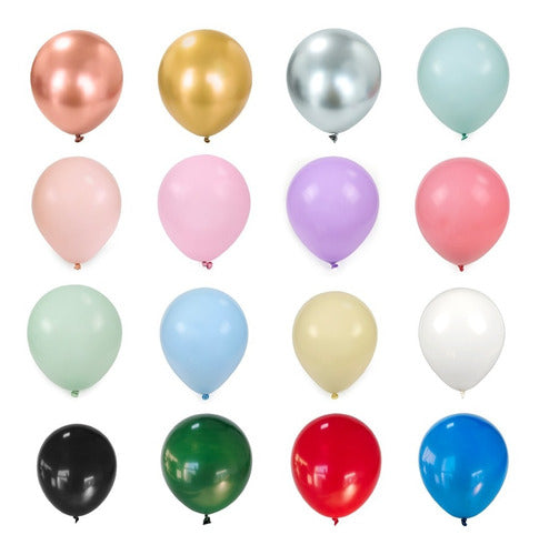 Eleventech Latex Balloons X50 Units Solid Colors for Parties and Events 1