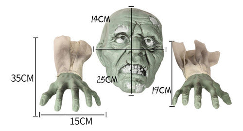 Conjunto De 3 Horrible Assustador Fantasma Zumbi Decoração 1