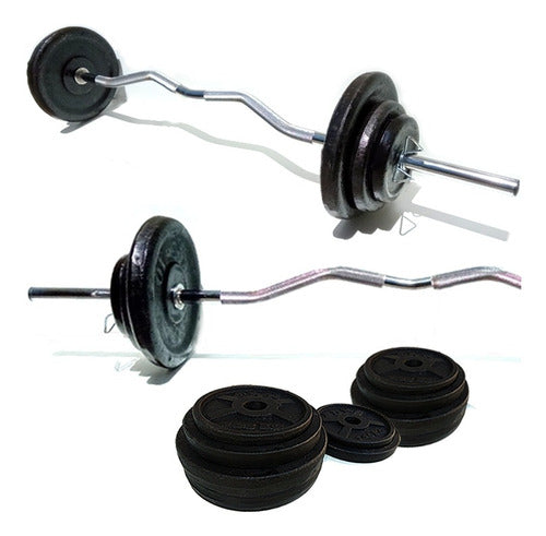 GYM-MAN EZ Chromed Bar Hollow Pipe + 20kg Casting Weights 7