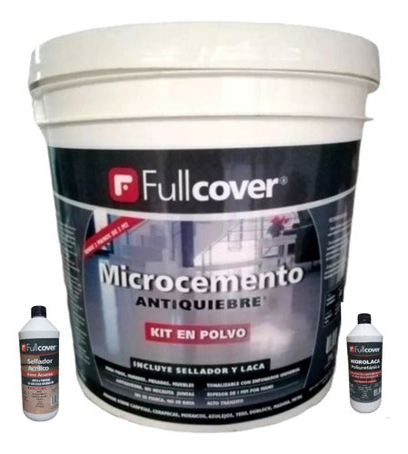 Microcemento 5 M2 Antiquiebre Sellador Y Laca Fullcover. 0