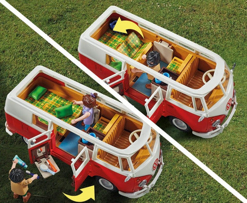 Playmobil Volkswagen T1 Camping Bus + 2 Figures + Accessories 4
