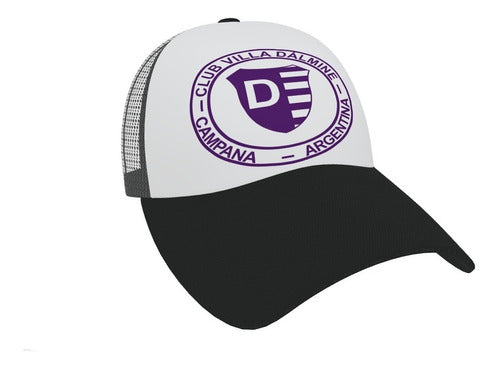 Gorra Club Villa Dalmine Campana Sublimada  Blanco Con Negro 0