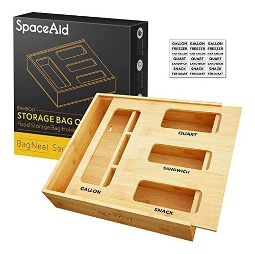 Spaceaid Organizador De Almacenamiento Para Cajon De Cocina En Madera 0