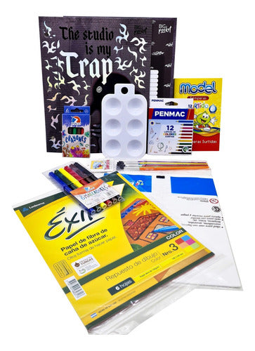 Kit Escolar Arte Carpeta Cartoné Trap 0