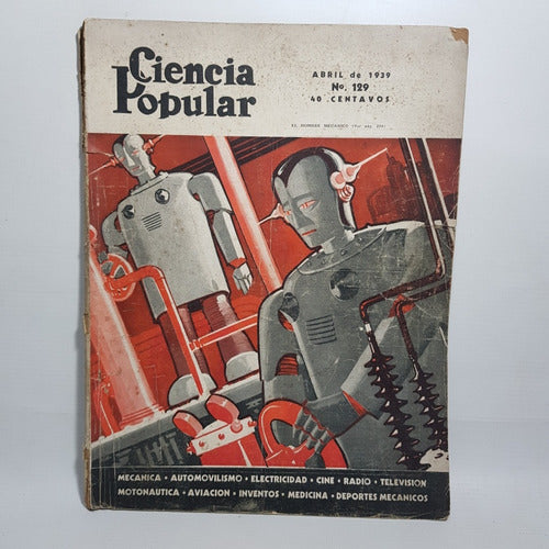 Antiguo Robot Revista Ciencia Popul 1939 Mecánica Mag 60628 0