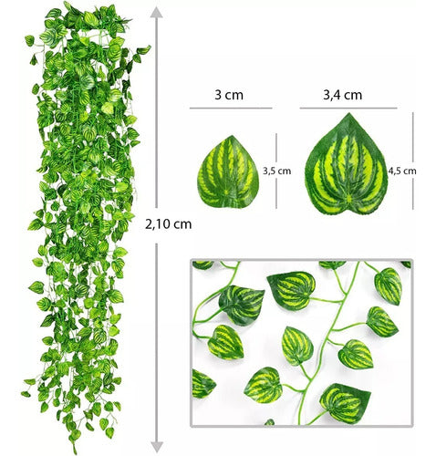 Guiñaldas Deco Vertical Artificial Vines 2.20m x 12 Leaves 2