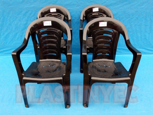 Silla Sillón Negro Reforzado Apilable Florida 4