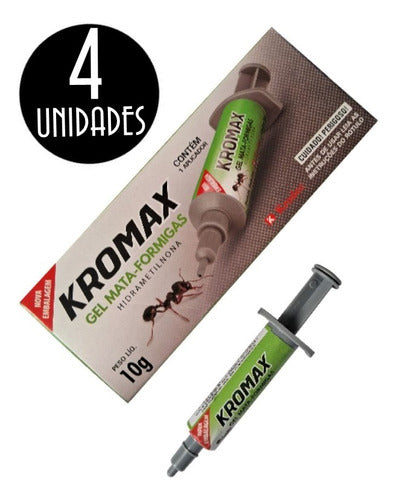 4 Gel Mata Formiga Doceira Veneno Isca Atrativa Kromax 10g 1