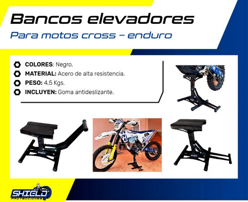 Banco Elevador Caballete Soporte Motos Enduro. Shield® 6