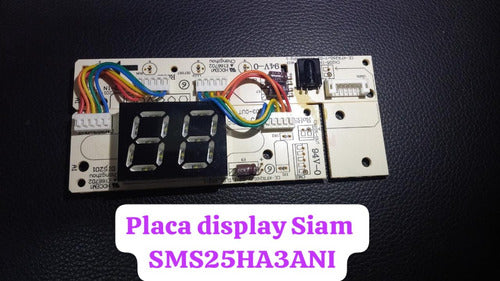 Placa Receptora Display Aire Siam 2500 F/c Sms25ha3ai Envios 0