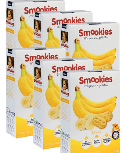 Combo of 6 Smookies Baby Banana Flavored Cookies 150g 0