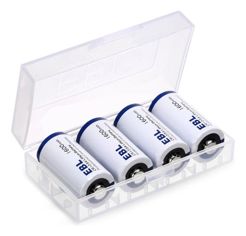 EBL 1600mAh Lithium CR123 CR123A Batteries Box of 4 Units 0