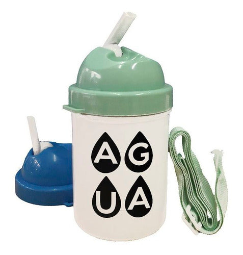 Personalized Kids Water Bottle with Screw Lid and Nozzle - Plastic Material 0