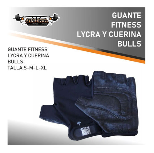 Bull's Fitness Gym Gloves Lycra and Cuirina Gym-man C 1