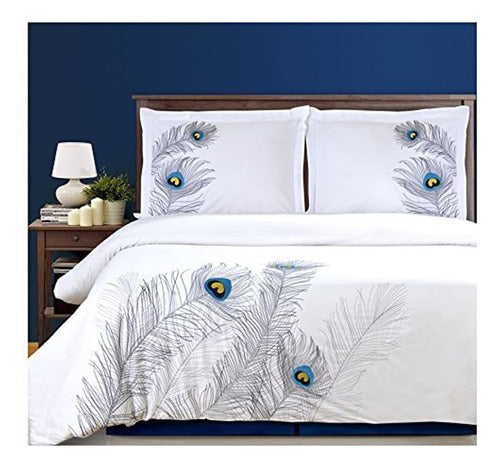 Superior Peacock 3 Pieces Kingcalifornia King Comforter Set 2